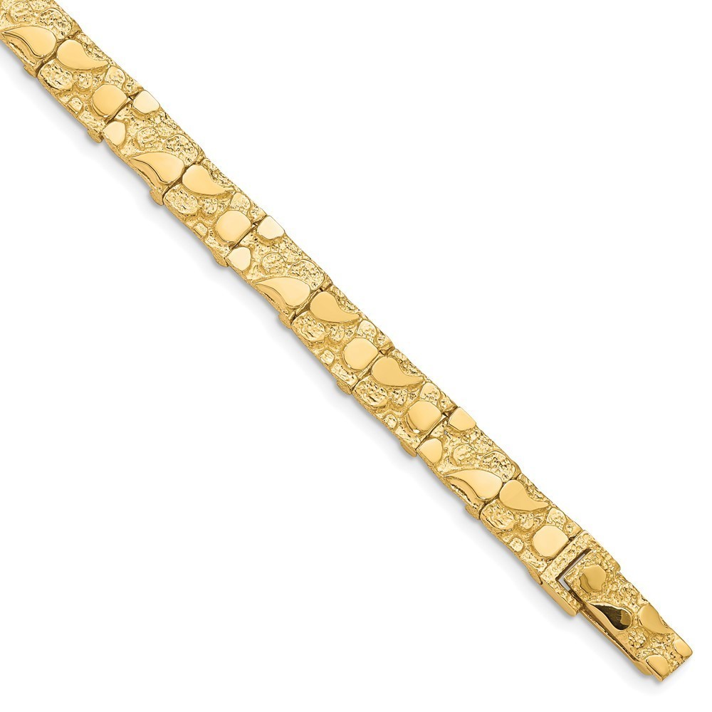 10k Yellow Gold Authentic Fine Jewelry 7.0mm NUGGET Bracelet